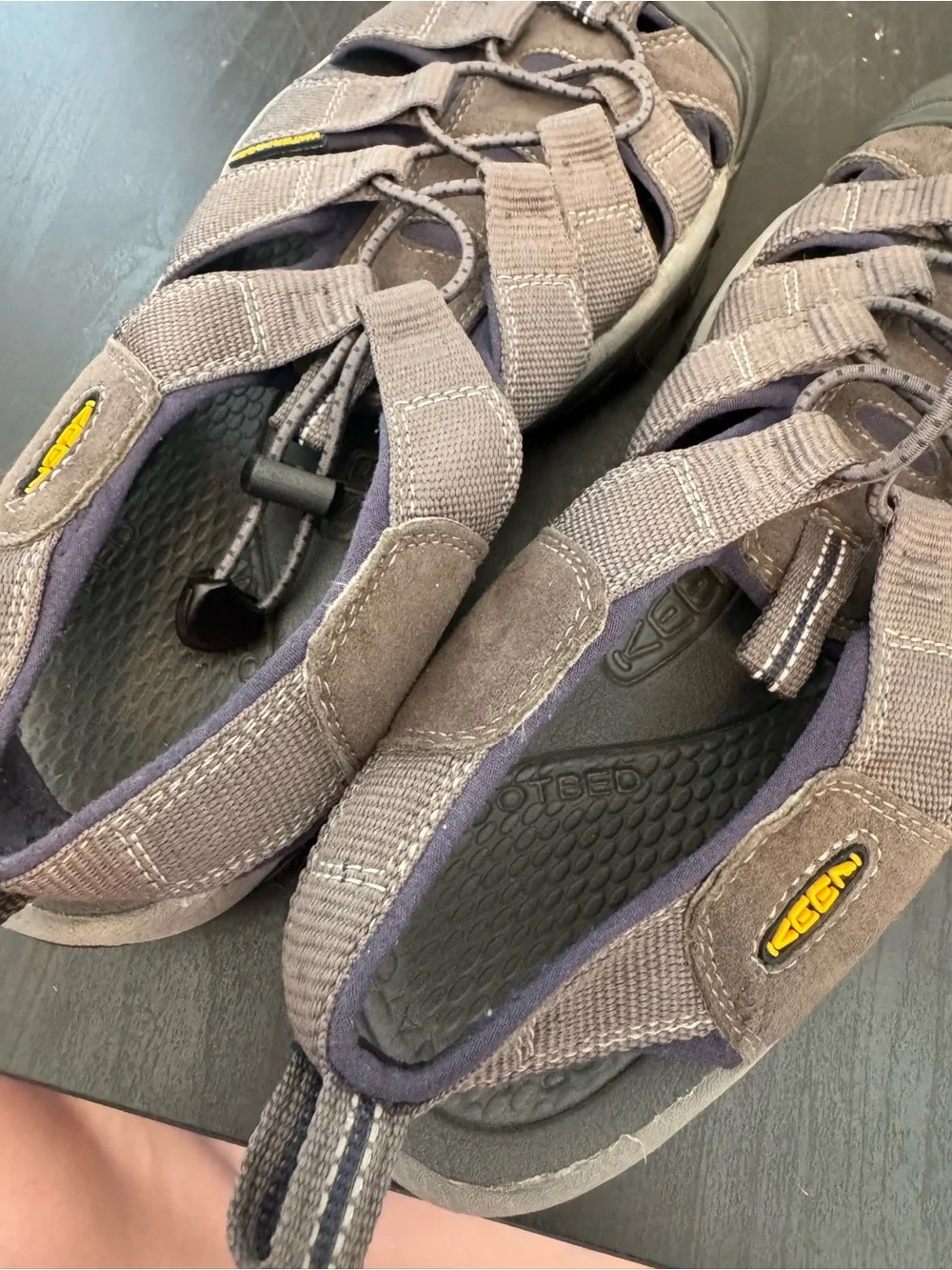 Keen Men’s Newport H2 Closed Toe Water Hiking Sandal Grey Navy Blue Size US 9